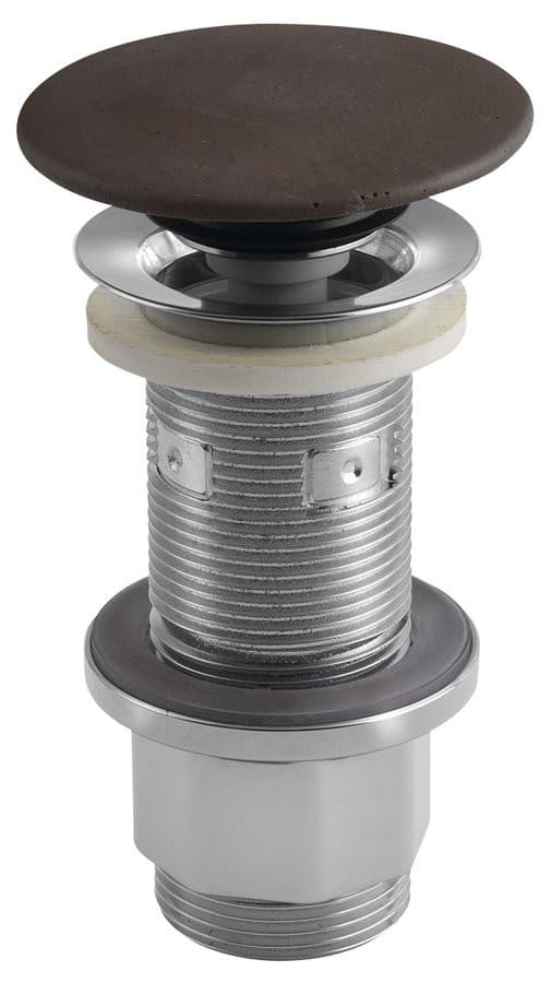 Korek umywalkowy 5/4'', klik-klak, betonowy grzybek, 10-80mm, ciemny brąz