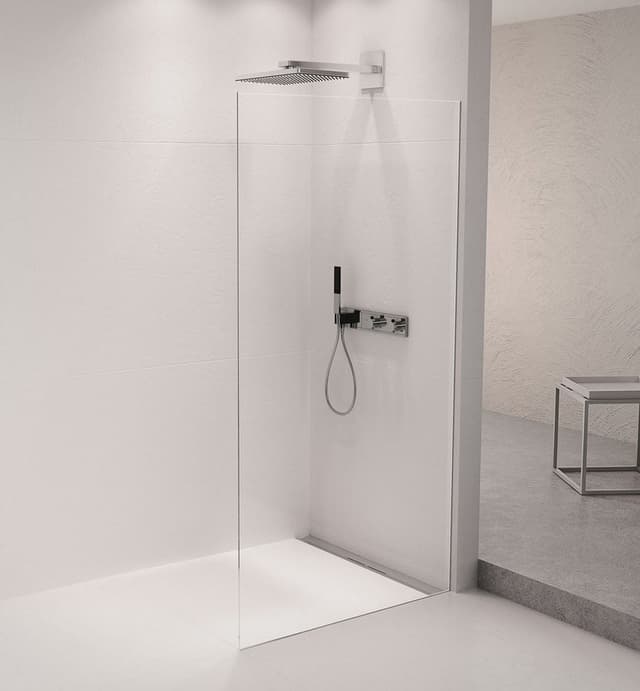 ARCHITEX zestaw do mocowania szkła, ściana-podłoga, 1610x2105mm, polerowane aluminium