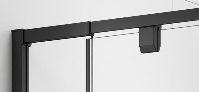EASY BLACK drzwi prysznicowe obrotowe 760-900mm, szkło czyste
