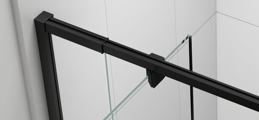 EASY BLACK drzwi prysznicowe obrotowe 760-900mm, szkło czyste