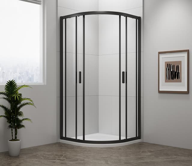 EASY BLACK kabina prysznicowa półokrągła 800x800mm, L/R, szkło czyste