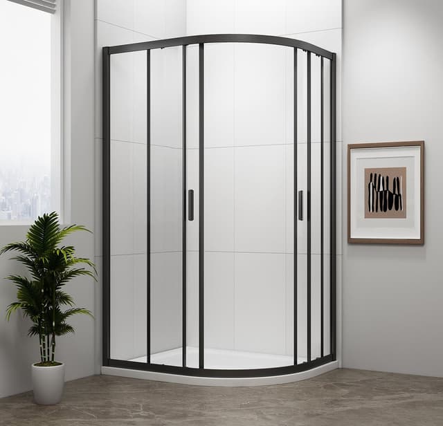 EASY BLACK kabina prysznicowa półokrągła 1000x800mm, L/R, szkło czyste