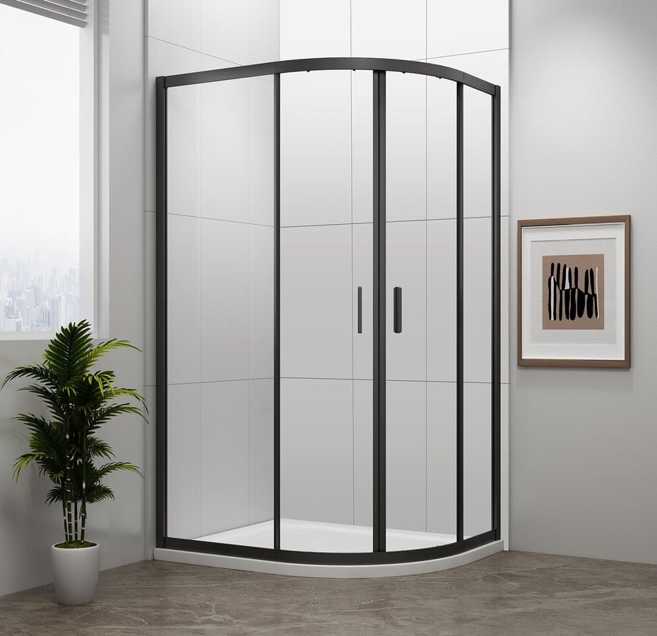 EASY BLACK kabina prysznicowa półokrągła 1200x900mm, L/R, szkło czyste