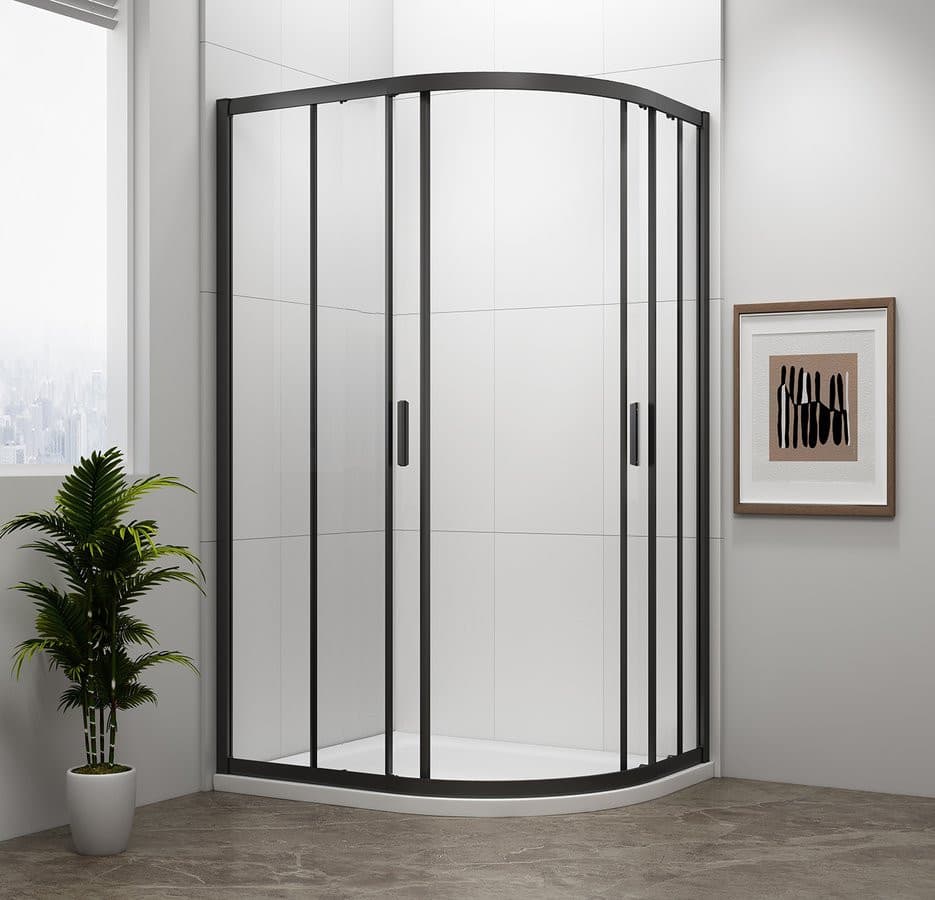 EASY BLACK kabina prysznicowa półokrągła 1200x900mm, L/R, szkło czyste