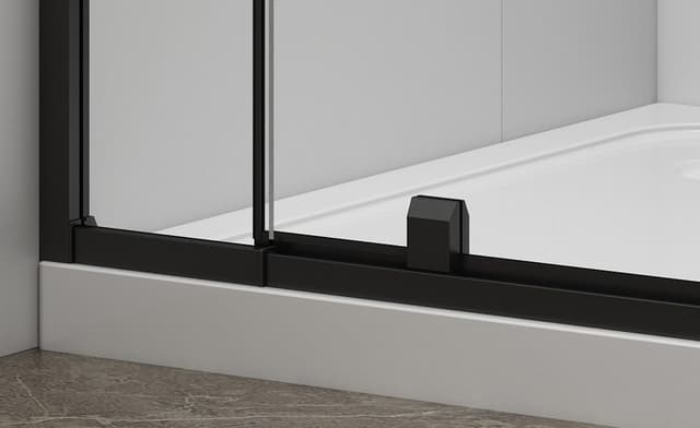 EASY BLACK drzwi prysznicowe obrotowe 880-1020mm, szkło czyste