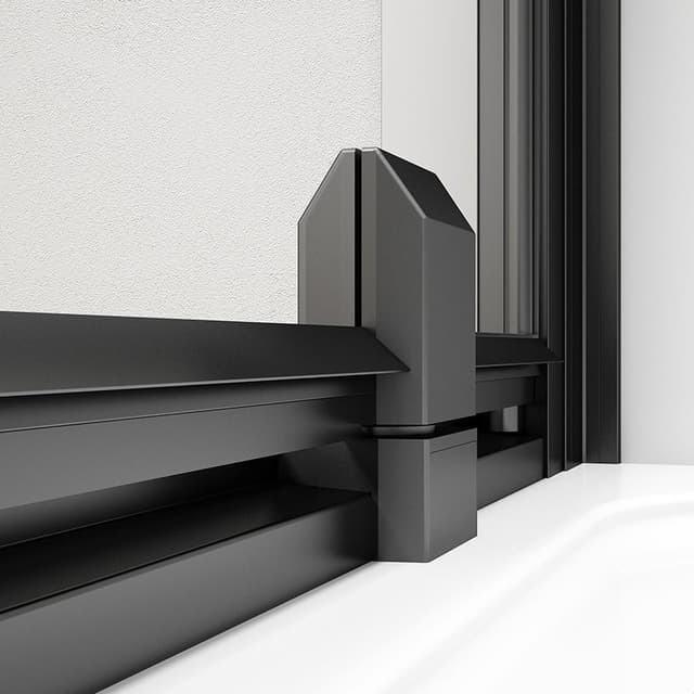 EASY BLACK drzwi prysznicowe obrotowe 880-1020mm, szkło brick