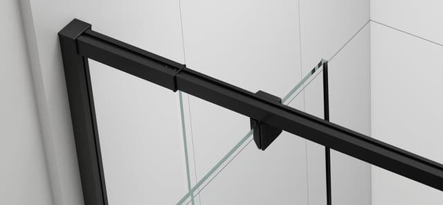 EASY BLACK drzwi prysznicowe obrotowe 880-1020mm, szkło brick