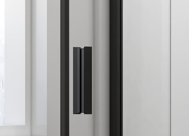 EASY BLACK drzwi prysznicowe obrotowe 880-1020mm, szkło brick