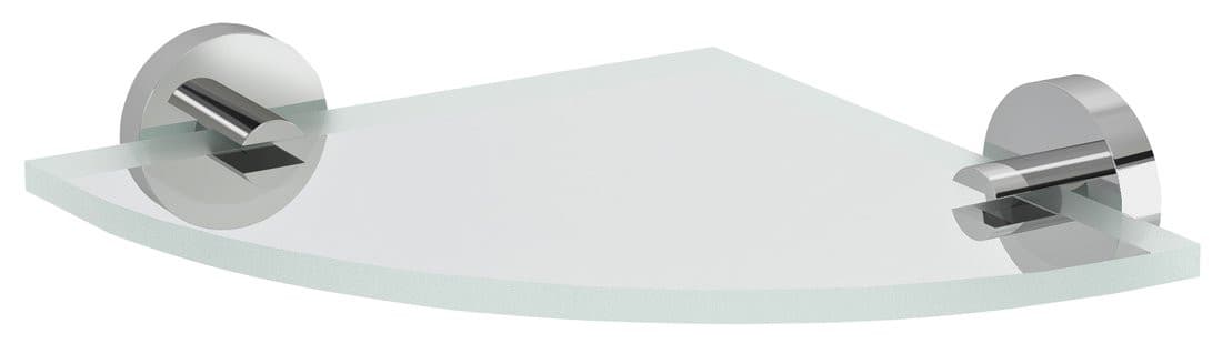 X-ROUND szklana półka narożna, ćwierćokrąg 200x200mm, chrom/szkło czyste