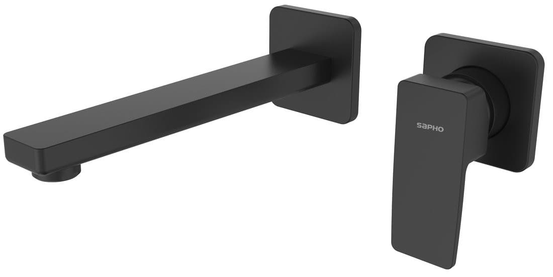 TURSI bateria umywalkowa podtynkowa, dwuelementowa, czarny mat