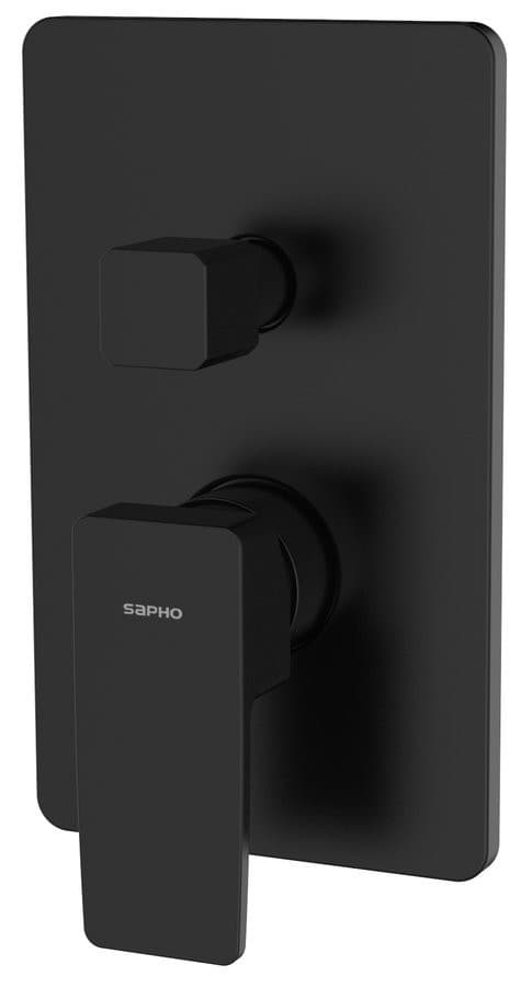 TURSI bateria prysznicowa podtynkowa, 2 wyjścia, obrotowy przełącznik, czarny mat