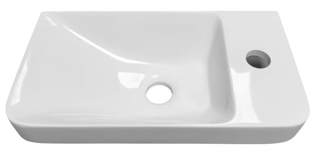 ZORBA umywalka kompozytowa 40x22cm, bateria po prawej stronie, biały