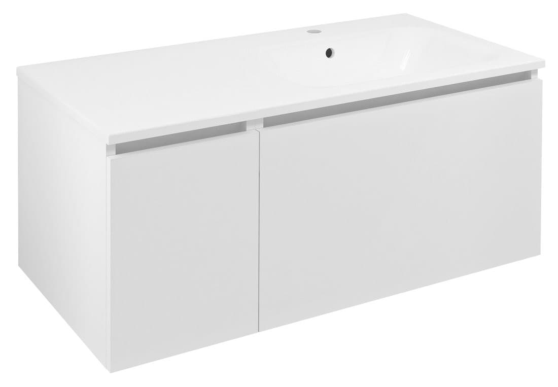LOREA szafka z umywalką 101x46x51,5cm (30+70 cm), prawa, biały mat