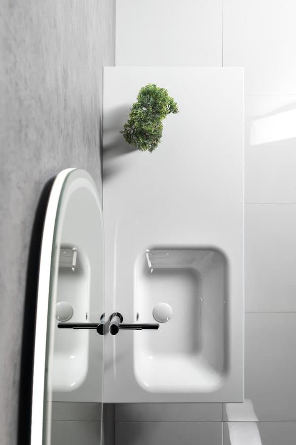 LOREA szafka z umywalką 101x46x51,5cm (30+70 cm), prawa, dąb Alabama/biały mat