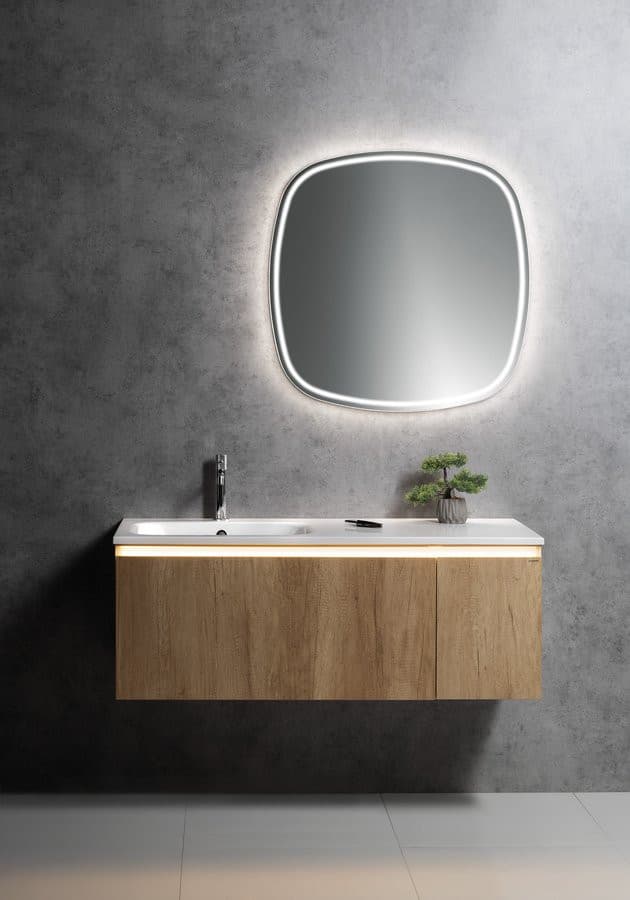 LOREA szafka z umywalką 101x46x51,5cm (70+30cm), lewa, dąb collingwood/czarny mat