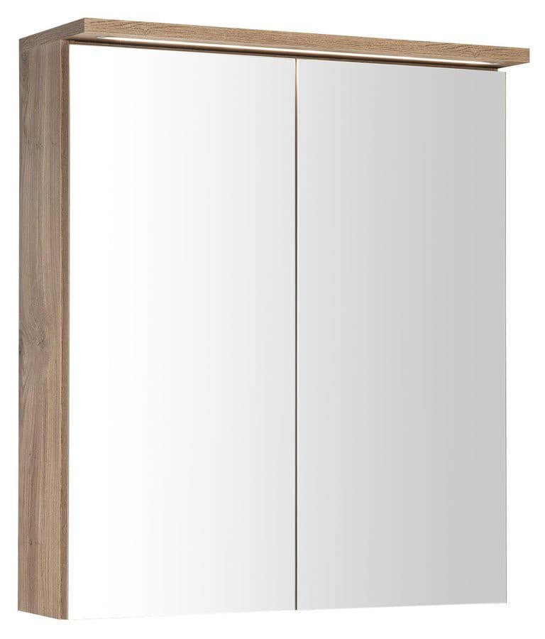 KAWA STRIP szafka z lustrem, oświetlenie LED 60x70x22cm, dąb emporio