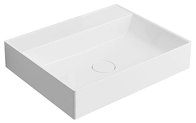 TWIG umywalka kompozytowa z maskownicą odpływu 60x47cm, bez otworu na baterię, biały