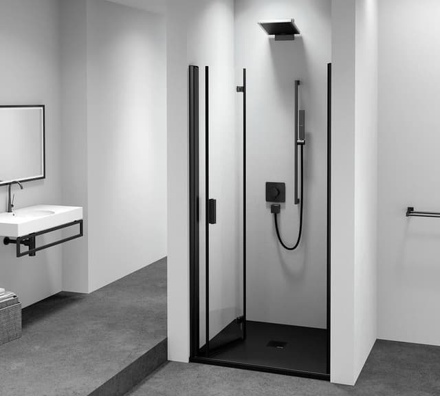 ZOOM BLACK drzwi prysznicowe do wnęki 800 mm, lewe, szkło czyste