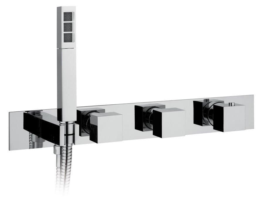 Bateria termostatyczna prysznicowa/wannowa podtynkowa z uchwytem prysznica 2 wyjścia, chrom