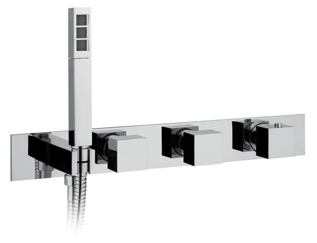 Bateria termostatyczna prysznicowa/wannowa podtynkowa z uchwytem prysznica 2 wyjścia, chrom