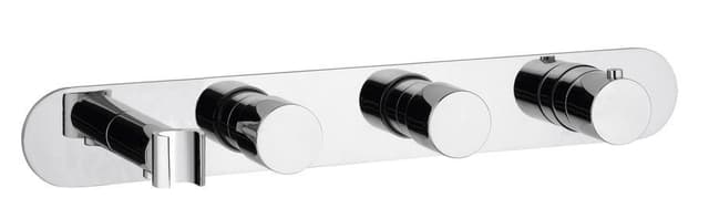 Bateria  prysznicowa/wannowa termostatyczna podtynkowa z uchwytem prysznica, 2 wyjścia, chrom