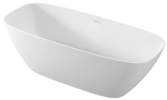 MEDINA wanna wolnostojąca 165x70x52cm, solid surface, biały mat