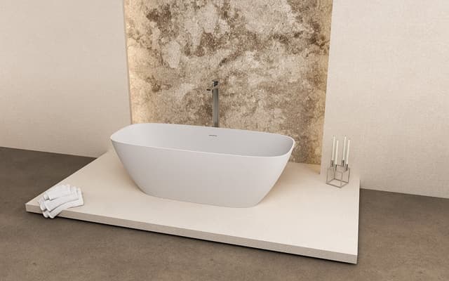 MEDINA wanna wolnostojąca 165x70x52cm, solid surface, biały mat