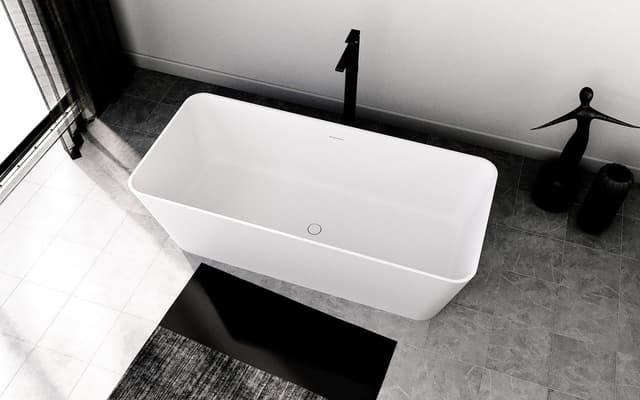 LEYLA wanna wolnostojąca 170x78x55cm, solid surface, biały mat