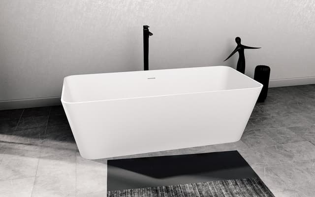 LEYLA wanna wolnostojąca 170x78x55cm, solid surface, biały mat