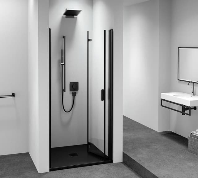 ZOOM BLACK drzwi prysznicowe do wnęki 900 mm, prawe, szkło czyste