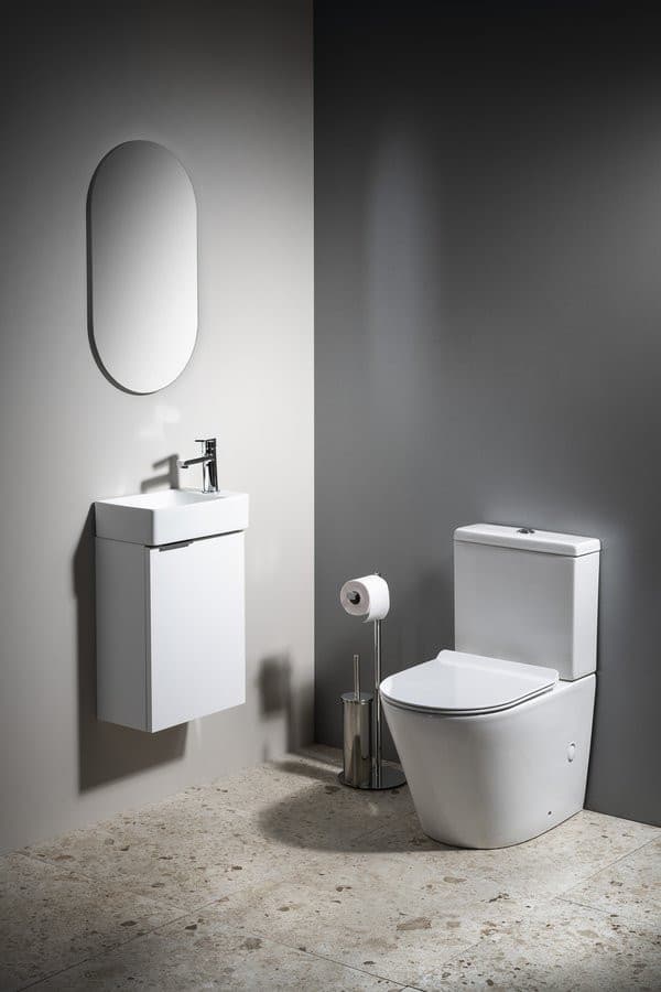 MARGITHA umywalka ceramiczna 38x22cm, otwór na baterię po prawej stronie, biały