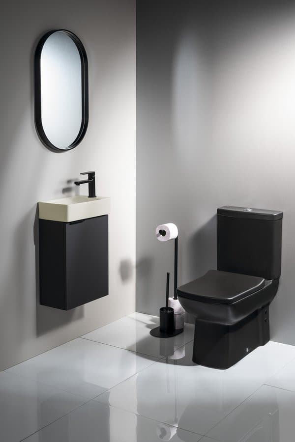 MARGITHA umywalka ceramiczna 38x22cm, otwór na baterię po prawej stronie, ivory