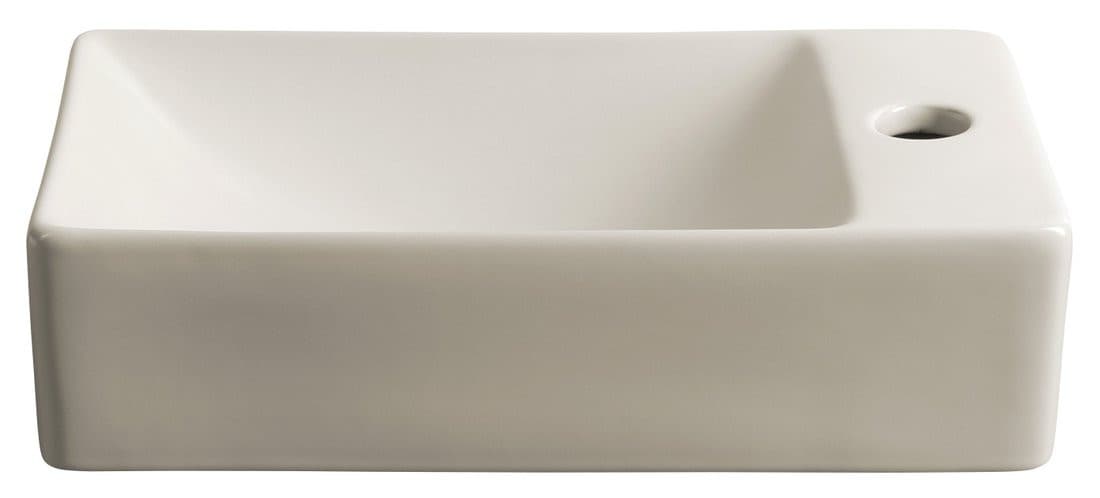 MARGITHA umywalka ceramiczna 38x22cm, otwór na baterię po prawej stronie, ivory