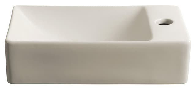 MARGITHA umywalka ceramiczna 38x22cm, otwór na baterię po prawej stronie, ivory