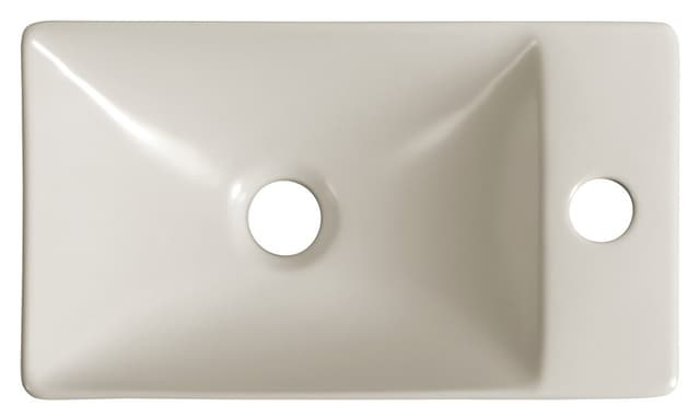 MARGITHA umywalka ceramiczna 38x22cm, otwór na baterię po prawej stronie, ivory