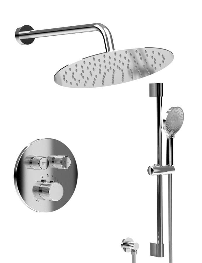 SMART SELECT zestaw prysznicowy podtynkowy z baterią termostatyczną, 2 wyjścia, przesuwny uchwyt prysznicowy, chrom
