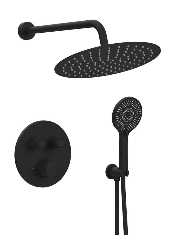SMART SELECT zestaw prysznicowy podtynkowy termostatyczny, 2 wyjścia, przyłącze kątowe, czarny mat