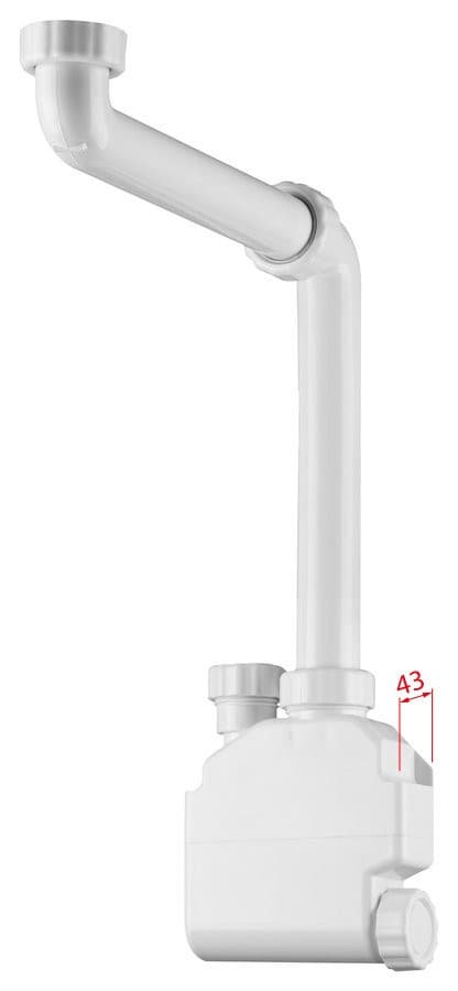 SQUID syfon umywalkowy oszczędzający miejsce, 5/4", korek 32mm, biały