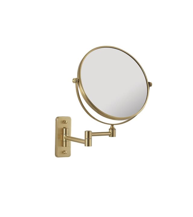 GAIA wiszące lusterko kosmetyczne, średnica 180mm, dwustronne, złoto mat