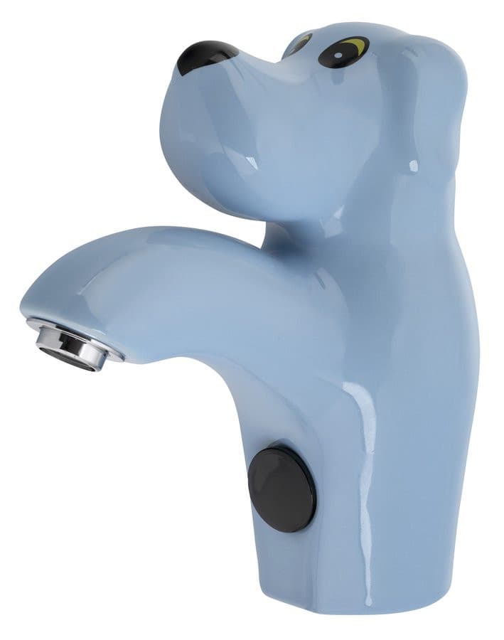 Bateria sensorowa ceramiczna stojąca, 6V DC (4xAA), pies, niebieski