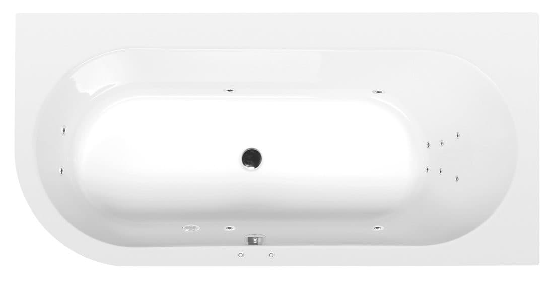 ASTRA R wanna z hydromasażem, 165x80x48cm, Attraction Hydro, chrom