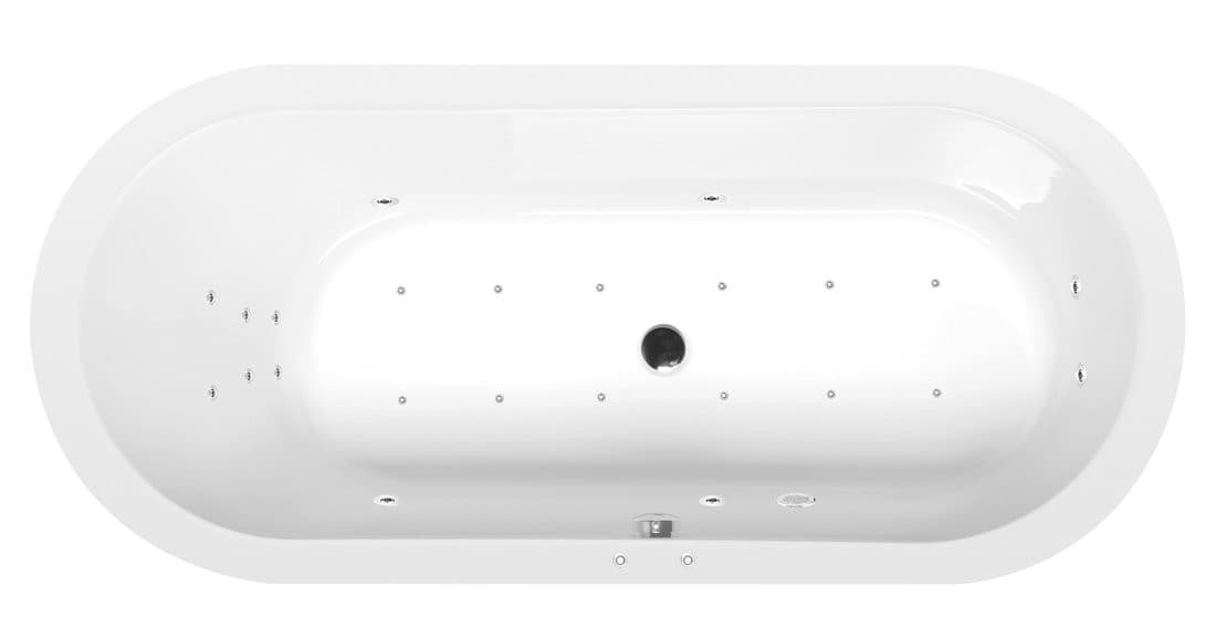 ASTRA O wanna z hydromasażem, 165x75x48cm, Attraction Hydro-Air, chrom