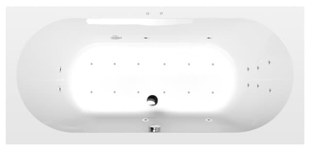 LEVANA wanna z hydromasażem, 170x80x39cm, Attraction Hydro-Air, chrom