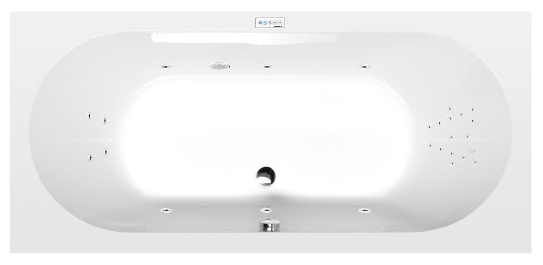 LEVANA wanna z hydromasażem, 170x80x39cm, Highline Hydro, chrom