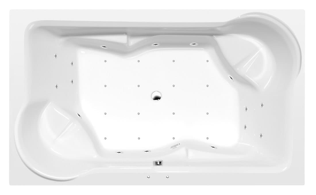 DUO wanna z hydromasażem, 200x120x45cm, Active Hydro-Air, chrom