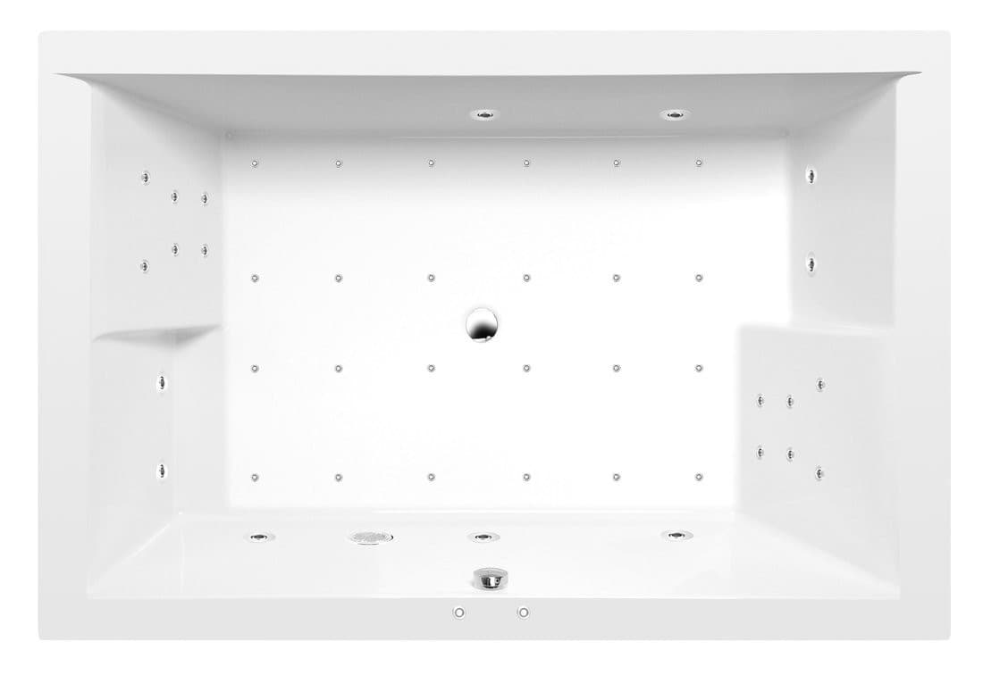 DUPLA wanna z hydromasażem, 180x120x54cm, Attraction Hydro-Air, chrom