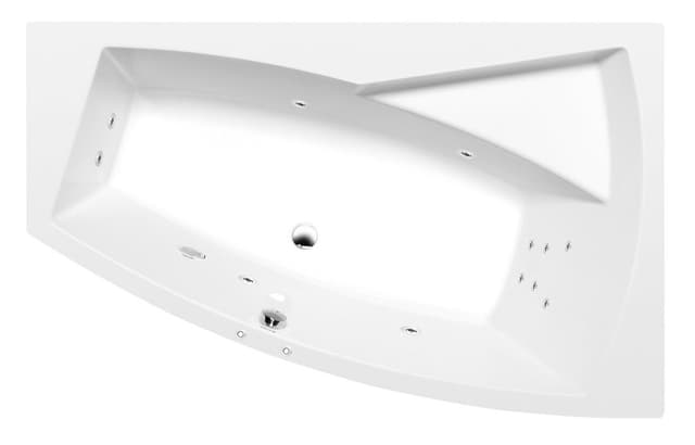 EVIA R wanna z hydromasażem, 160x100x47cm, Attraction Hydro, chrom