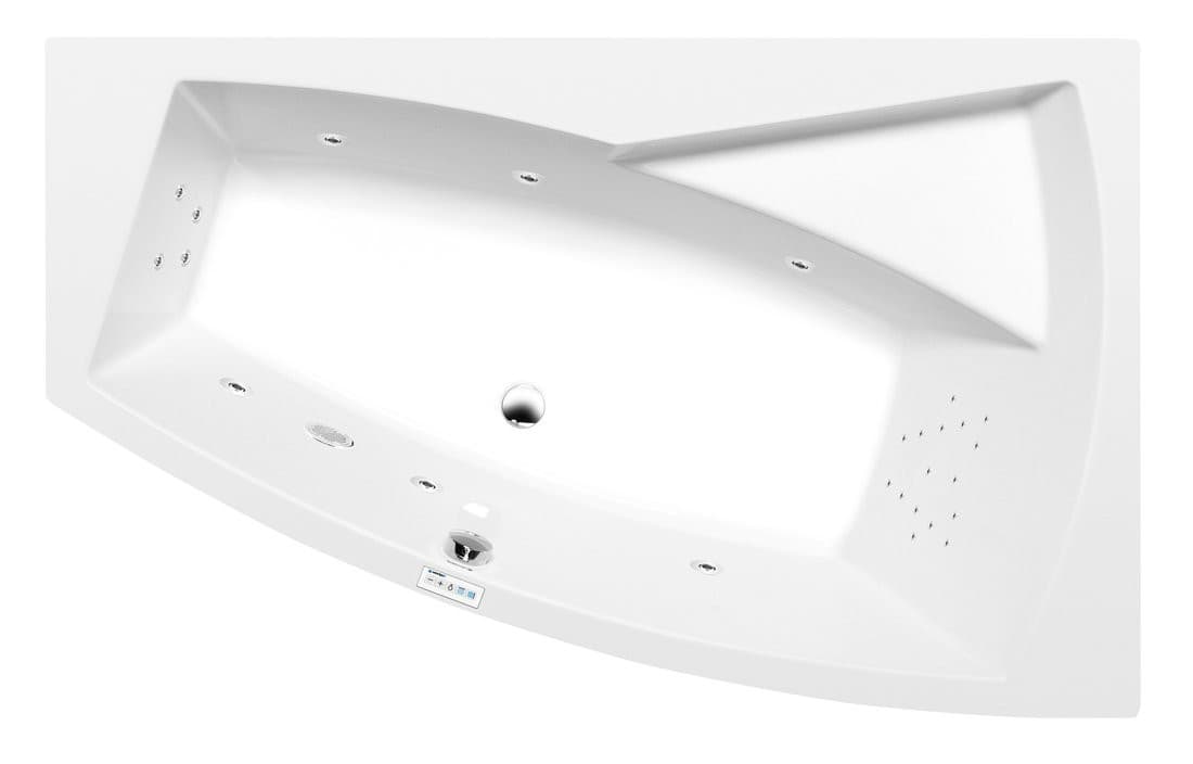 EVIA R wanna z hydromasażem, 160x100x47cm, Highline Hydro, chrom