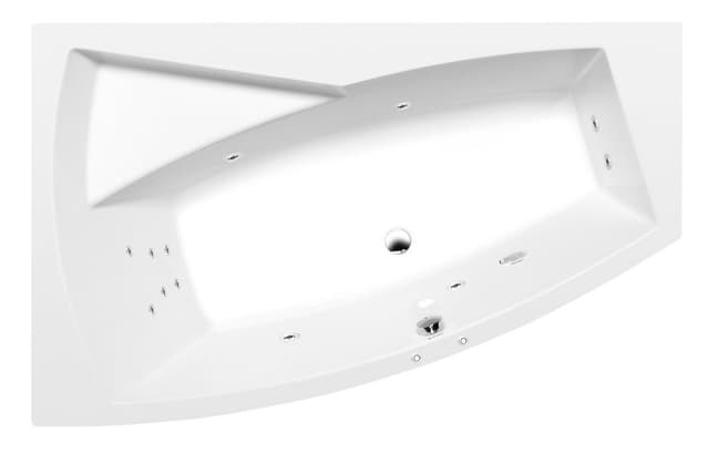 EVIA L wanna z hydromasażem, 170x100x47cm, Attraction Hydro, chrom