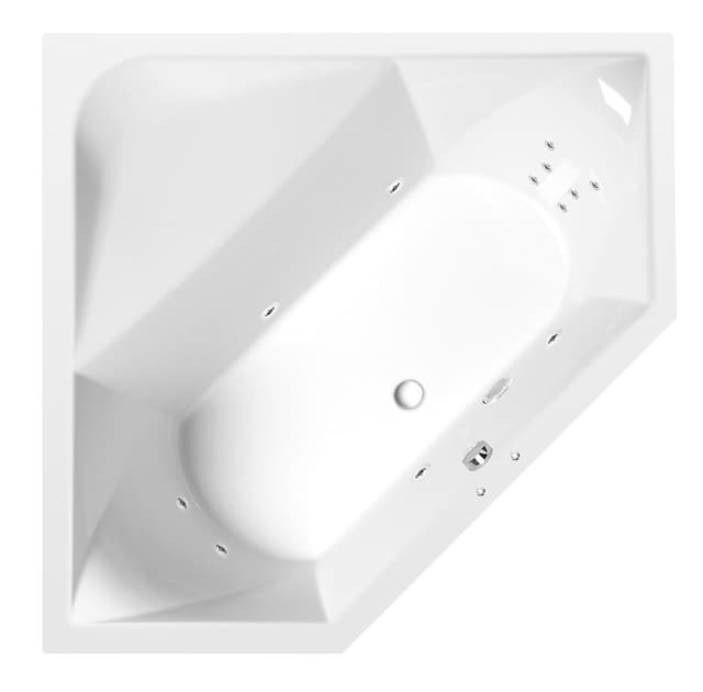 FLOSS wanna z hydromasażem, 145x145x50cm, Attraction Hydro, chrom
